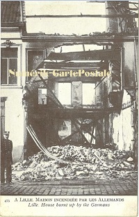 Lille - Maison incendiée par les Allemands