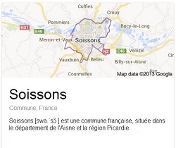 Soissons - Rue après le bombardement