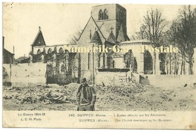 Suippes - L'église détruite